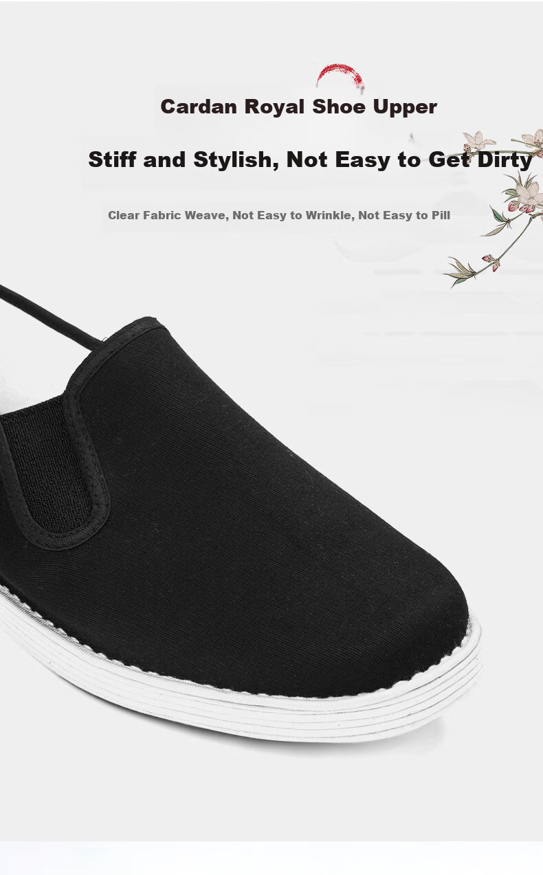 YUZHAOLIN Traditional Handmade Beijing Cloth Shoes with Thousand-Layer Sole, Slip-On Casual Low-Top Men's Shoes Y1S-1001 Round Toe Size 40 4