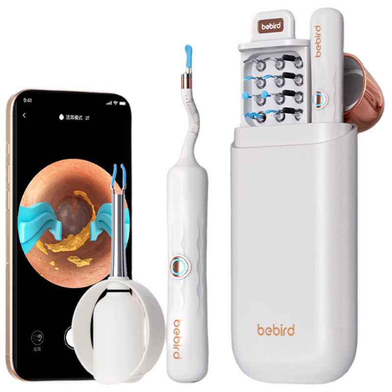 Bebird Visual Ear Pick, Patented Tweezers, Hummingbird-Shaped Ear Cleaning Tool, Snake-Like Luminous Otoscope, High-Definition Endoscope, White