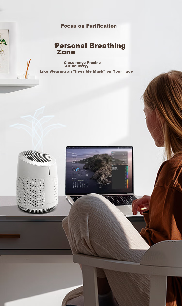 Honeywell Air Purifier for Bedroom, Desktop, Office, Small Purifier to Remove Smoke Odor, Multi-Purification, Antibacterial, Dust And Smoke Odor Removal KJ45F-X02 Quiet Operation at Night 4