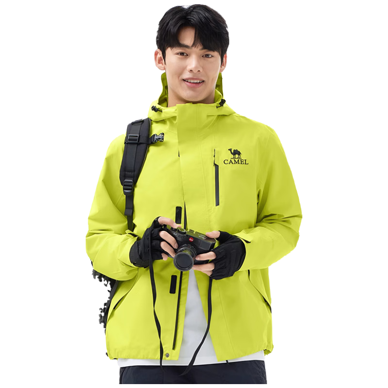 CAMEL [Wang Junkai's Choice], Outdoor Single-Layer Hardshell Jacket, Triple-Protection, Lightweight, Breathable, Professional Mountaineering Coat