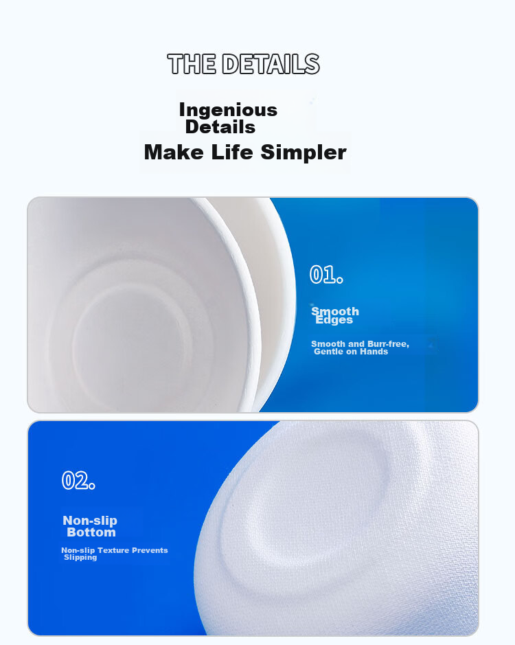 SHUANG YU Disposable Paper Bowls, 30 Pieces * 970ml, Biodegradable Soup Bowls, Large Bowls for Noodles, Bowls for Barbecue And Picnic Supplies 12