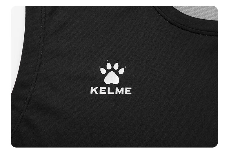 KELME Men's Sports Vest Summer New Basketball Training Running Fitness Sleeveless Quick-Dry T-Shirt Agate Black M 20