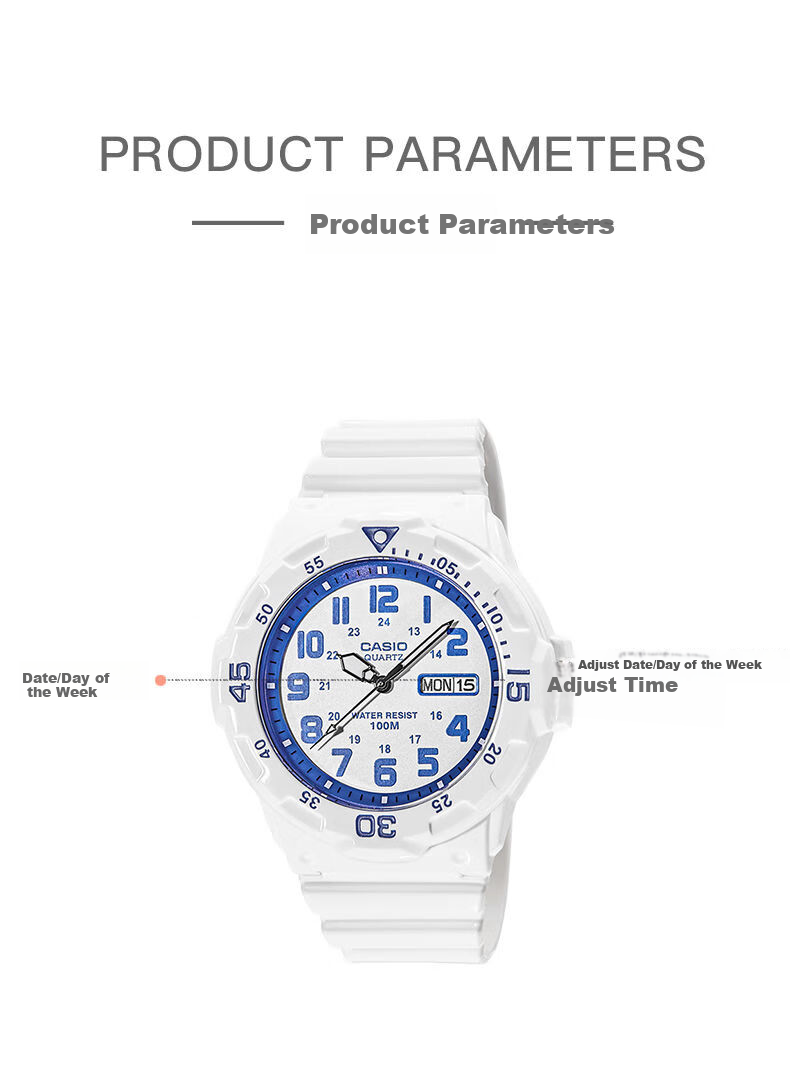 CASIO MRW-200H-1B2 Men's Analog Calendar Sports Waterproof Quartz Watch for Children Students Unisex 4