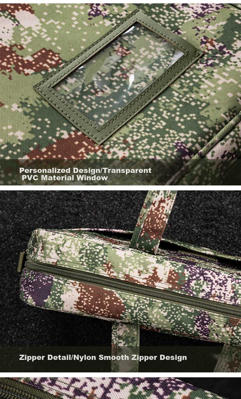 Deli Briefcase Document Bag Large Capacity File Bag Handbag Laptop Bag for Men Thickened 3D Jungle Camouflage Bag Gree 5