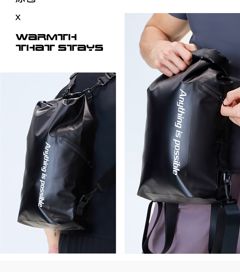 LI-NING Waterproof Large Capacity Swim Bag with Wet and Dry Separation, Unisex Swimming Backpack, Model 7302 White 7