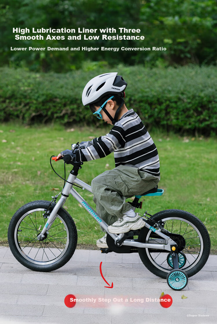Mengdasheng F01 Children's Bicycle, Aluminum Alloy Ultra-Light Mountain Bike, Fun Ride for Ages 3-6 with Training Wheels And Pedals, 14-Inch Silver 6