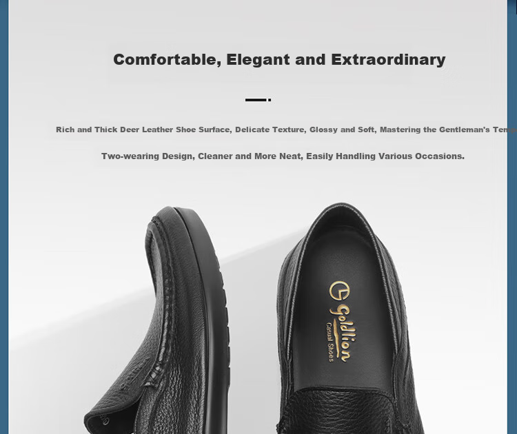Goldlion Men's Loafers Casual Lightweight Dual-Wear Business Suede Shoes G559410402AAB Black Size 43 3