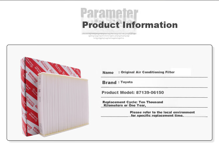 TOYOTA Original Air Conditioning Filter for Camry, RAV4, Crown, Corolla, Levin, CHR, Wildlander 3