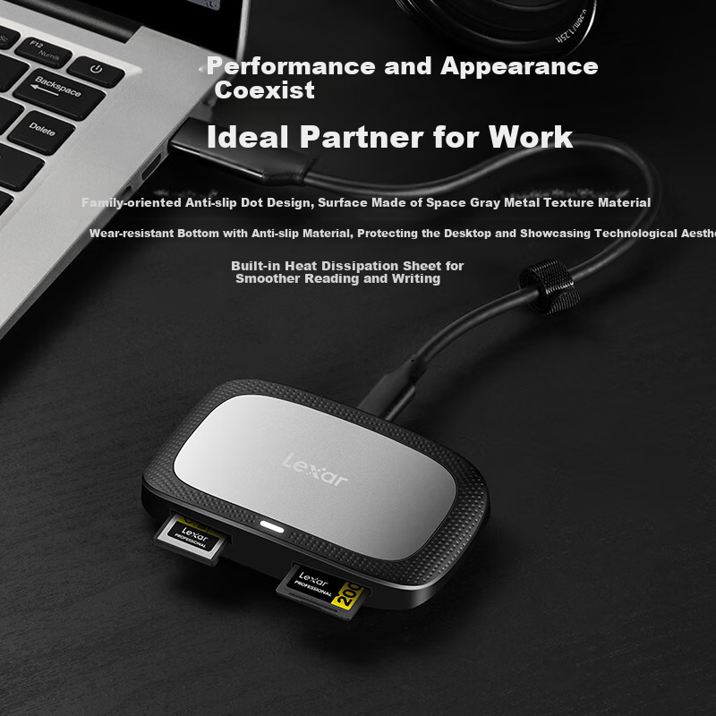 Lexar USB 3.2 High-Speed Card Reader, двухслотовый ридер для карт памяти CFexpress Type A/SD