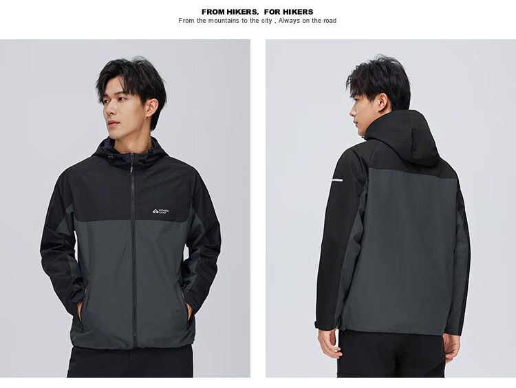 Pioneer Camp Men's Casual Jacket, Spring And Autumn Loose Hooded Top, Outdoor Sports Coat, Hiking Clothing, Black, L 7
