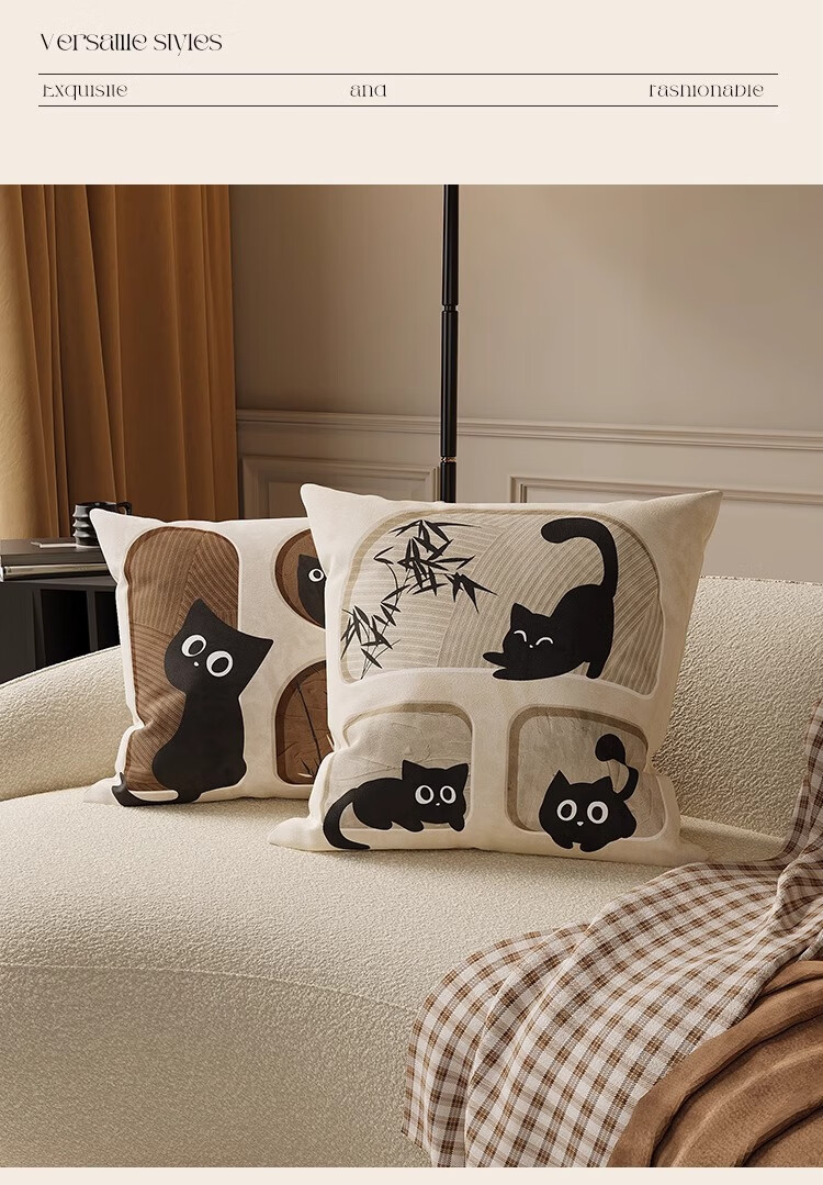 Slow Talk Cartoon Sofa Cushion Pillow with Removable Core, Washable Backrest Pad for Living Room and Bedside, Customizable 45*45cm 20