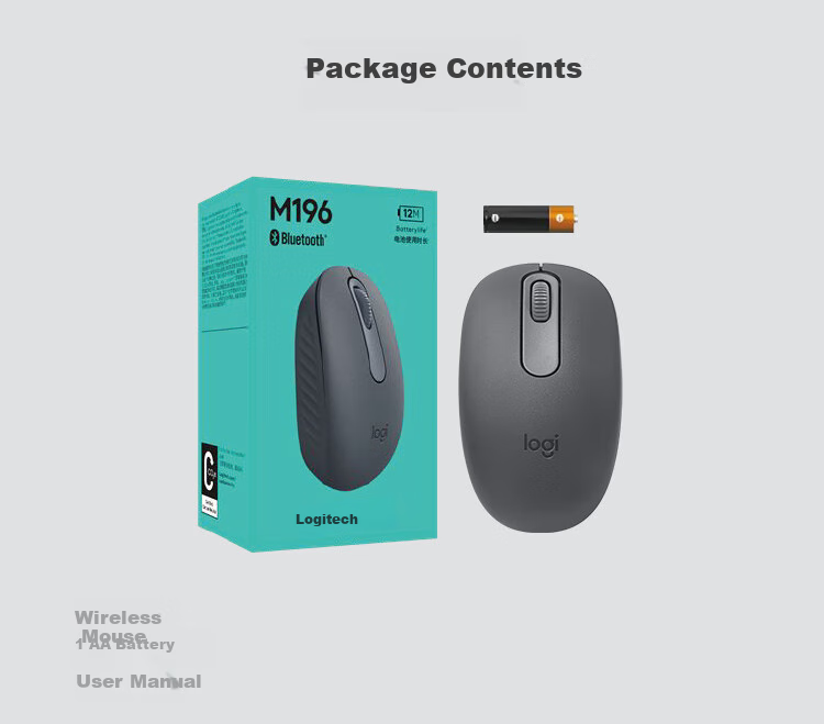 Logitech M196 Wireless Bluetooth Mouse Office Mouse for Laptop Business Home Use Compact Portable Symmetrical Design Rose Pink 6
