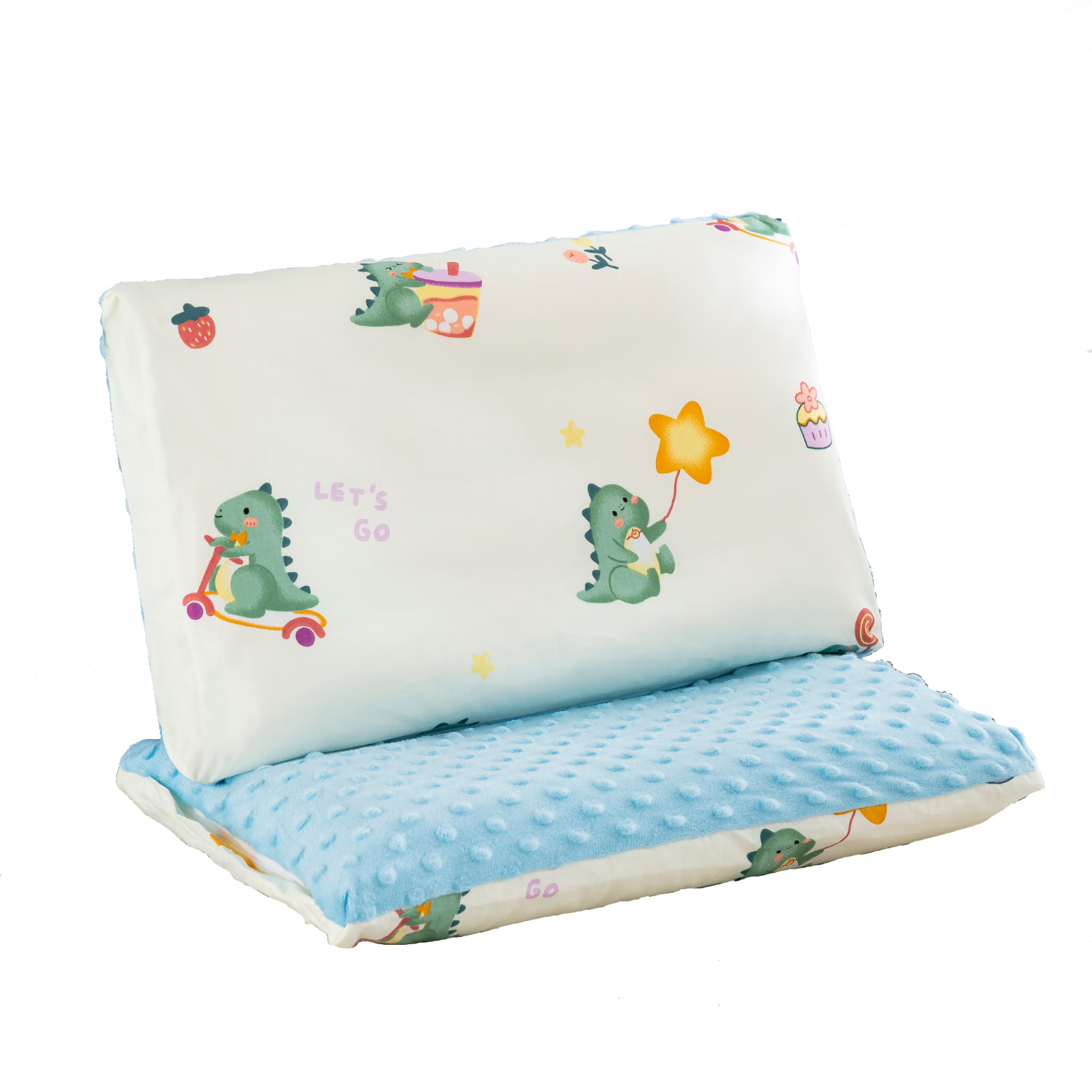 9I9 Children's Pillowcase, Pure Cotton, Baby Kindergarten Double-Sided Pillow Cover, Washable, All Seasons, A95 Dinosaur, 50*30cm