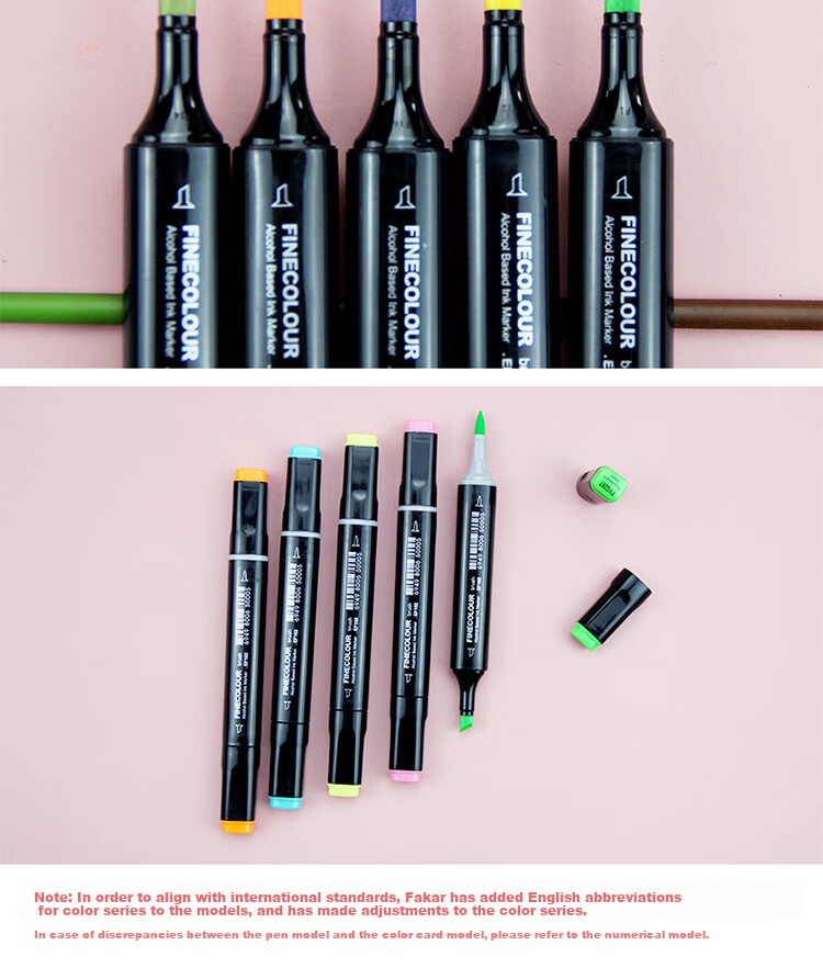 FINECOLOUR Third Generation Soft Tip Dual-Tip Marker Pen for Alcohol-Based Painting, Hand Drawing, Design - 270 Medium Gray Art Sketching Watercolor Pen, Aesthetic Drawing Tool 8