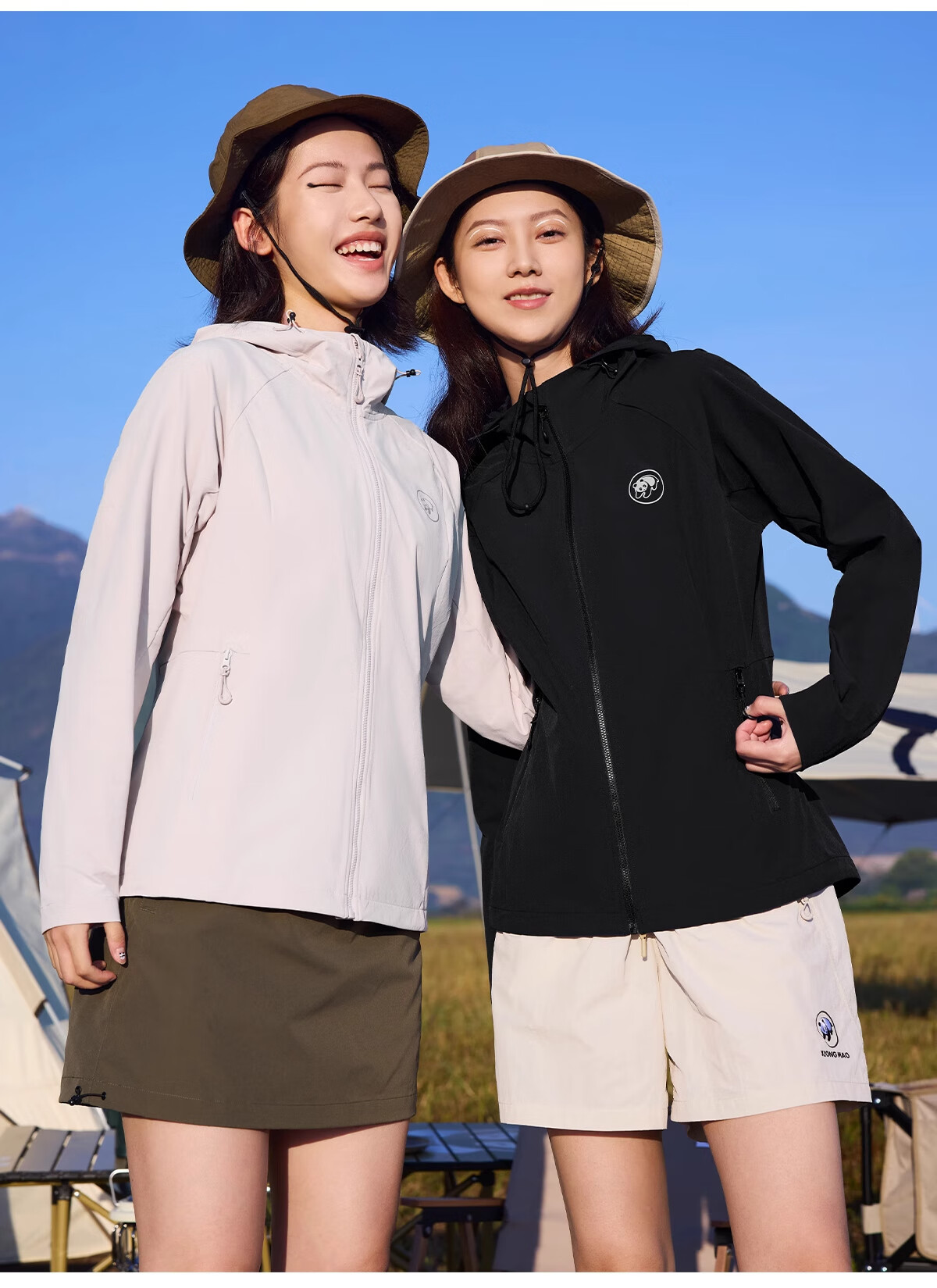 CAMEL Women's Outdoor Soft Shell Jacket with Hood, Breathable Quick-Dry Mountaineering Coat Hiking Outerwear A25BAVV148 Phantom Black S 17