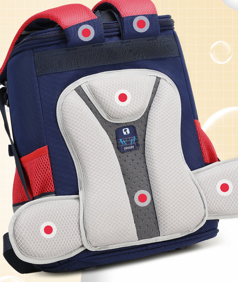 SNOOPY Backpack for Primary School Students, Lightweight And Spine-Protecting, Recommended for Grades 4-6, Large Red Size 9
