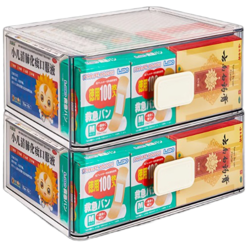 KATEI STORY Japanese Medicine Box Household Medicine Storage Drawer Large Capacity Medical Organizer Box