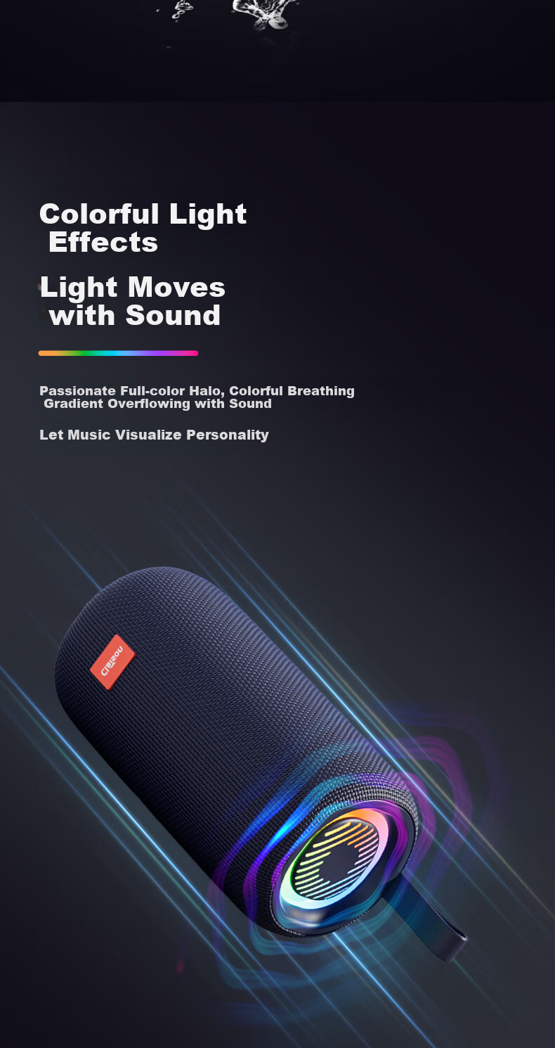 CLAISON T613 2026 New Berlin Sound Portable Bluetooth Speaker AI Tuning Long Battery Life Ambient Lighting IP67 Waterproof Harman-Level Sound 5