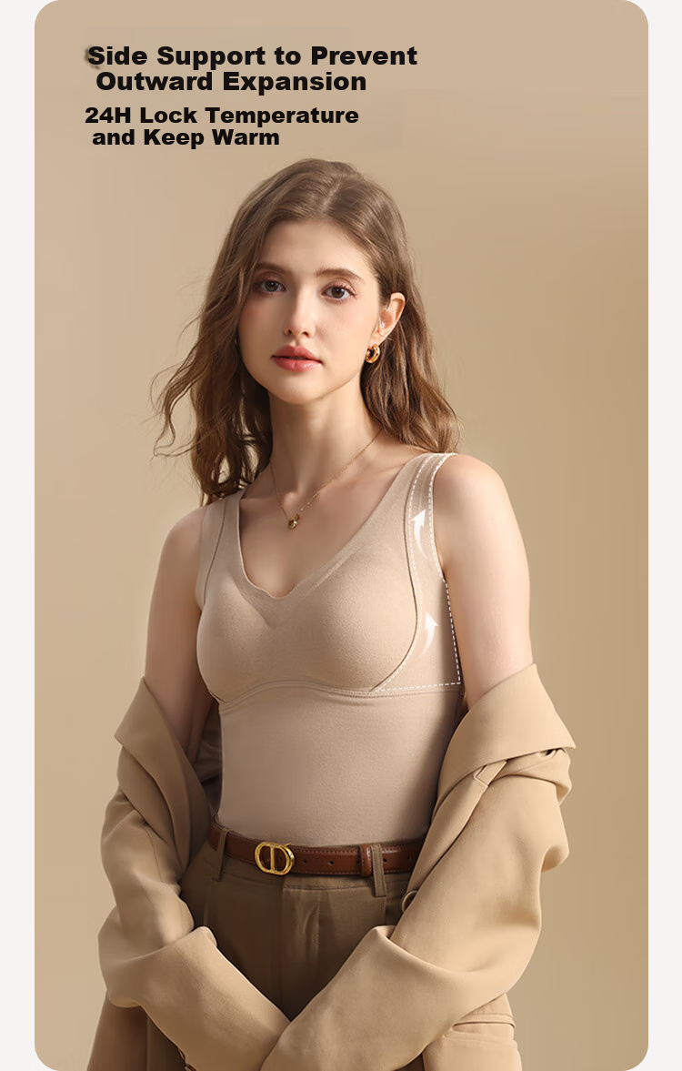 MiiOW [Cross Back Support] Women's Bra with Built-In Chest Pads, Beautiful Back Warm Vest, One-Piece Bra for Outer Wear Or Inner Layering 5