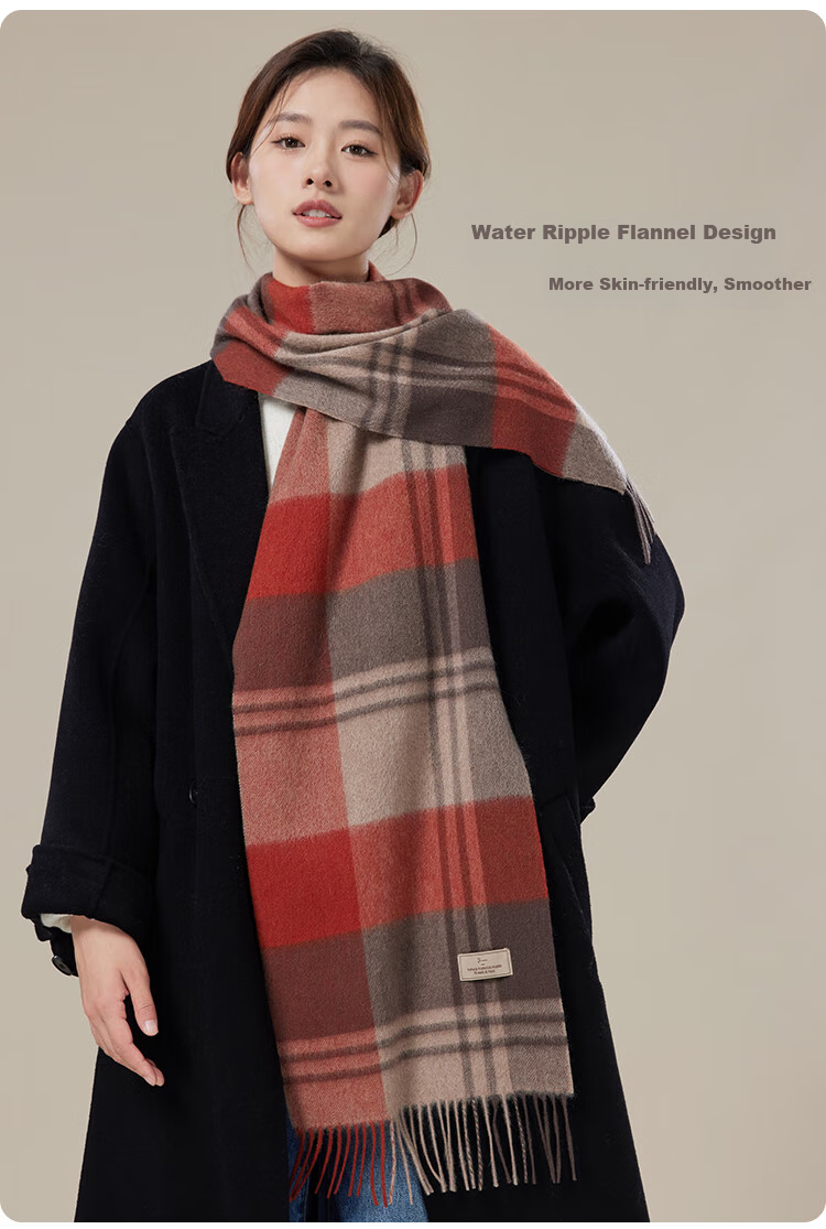 JIUMU 100% Cashmere Scarf for Women, Autumn And Winter Shawl, Warm Neck Wrap, Gift for Girls, Mid-Autumn Festival Birthday Present, Gift Box Set 3