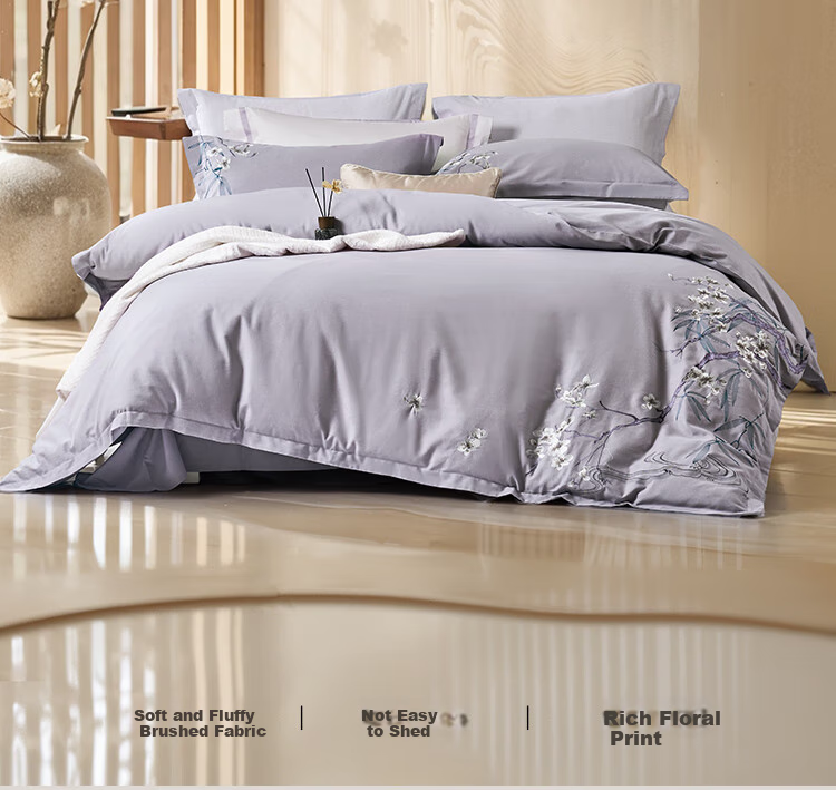 FUANNA Bedding Set, 100% Pure Cotton Brushed Winter Warm Set, Double Size 230*229cm 2