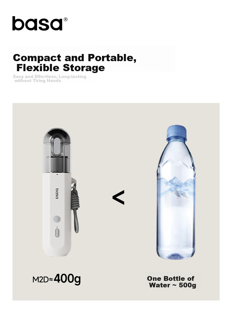 Basa Car Vacuum Cleaner, Cordless Handheld High Suction Power, for Car And Home Use, Desktop Cleaning, High Power, Mini Portable Handheld Vacuum, 6000Pa 4