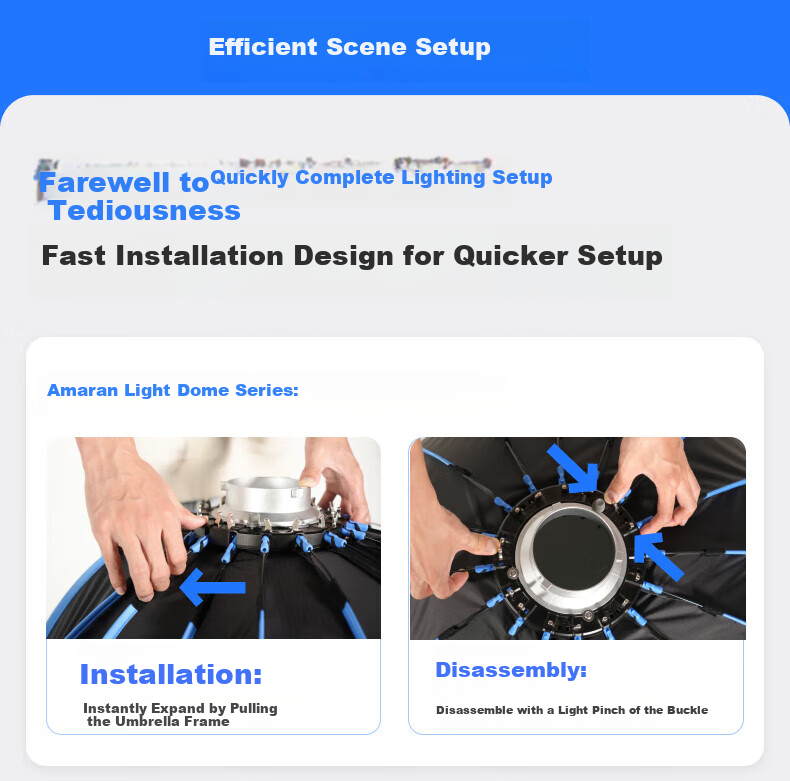 AMARAN Softbox, Octa Dome 90cm Quick-Install Octagonal Softbox, Quick-Detach Portable Deep Mouth Parabolic Live Streaming Photography Fill Light Beauty Light Softbox 8