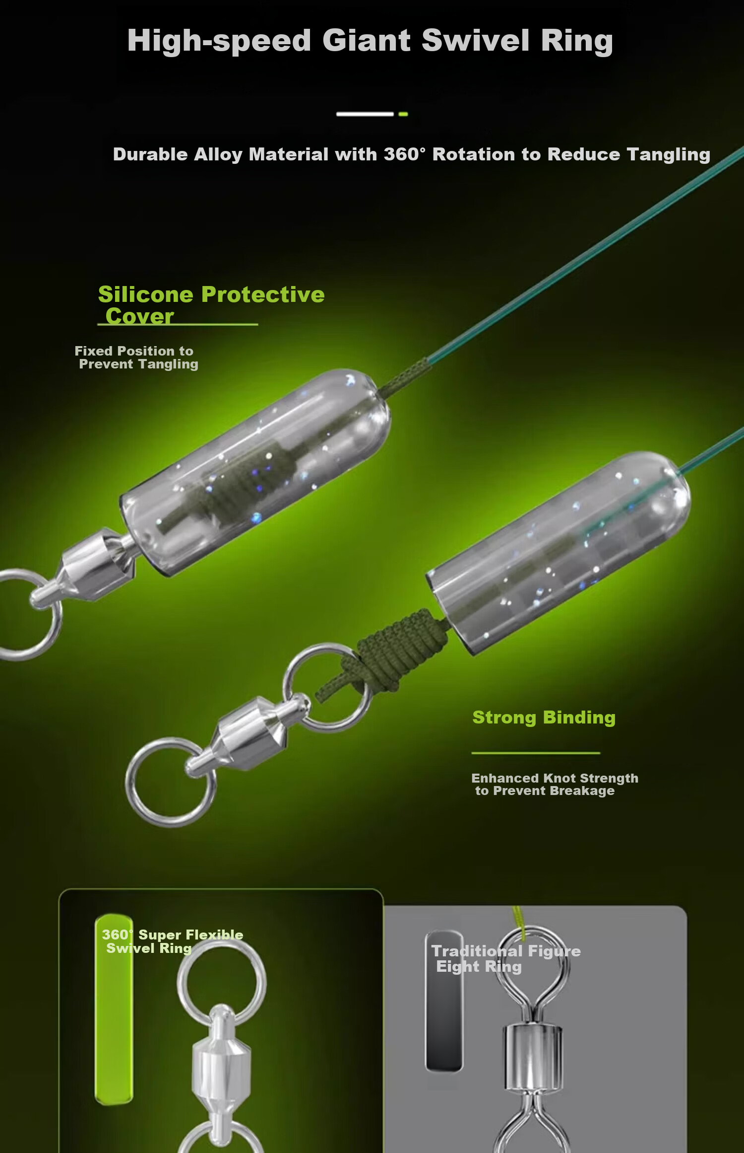 DOUHAOCHUANZHANG Giant Fish Line Set, Pre-Tied Mainline, Ready-To Fishing Line for Sturgeon And Grass Carp, Reinforced Accessories, Extra Strong Pulling Force 11