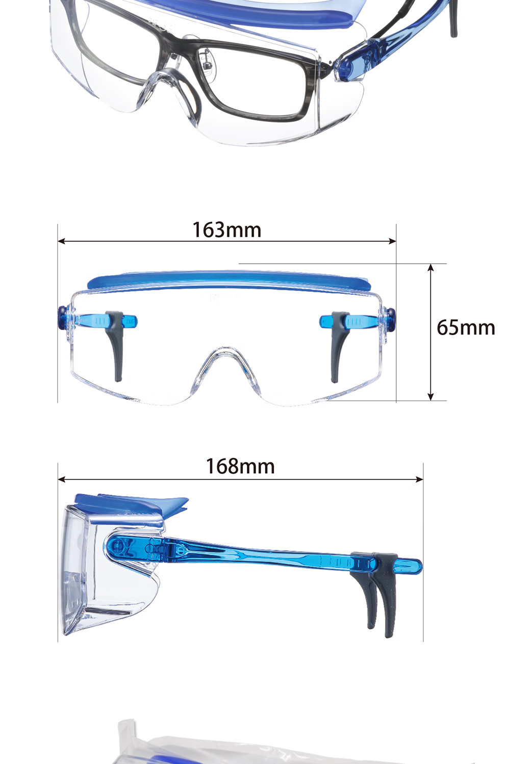 Shanbenguangxue SN-770 Professional Impact-Resistant Adjustable Protective Goggles, Anti-Splash, Anti-Pollen, for Cutting, Renovation, Mining, Anti-Fog, Laboratory, Anti-UV SN-770 Blue 9