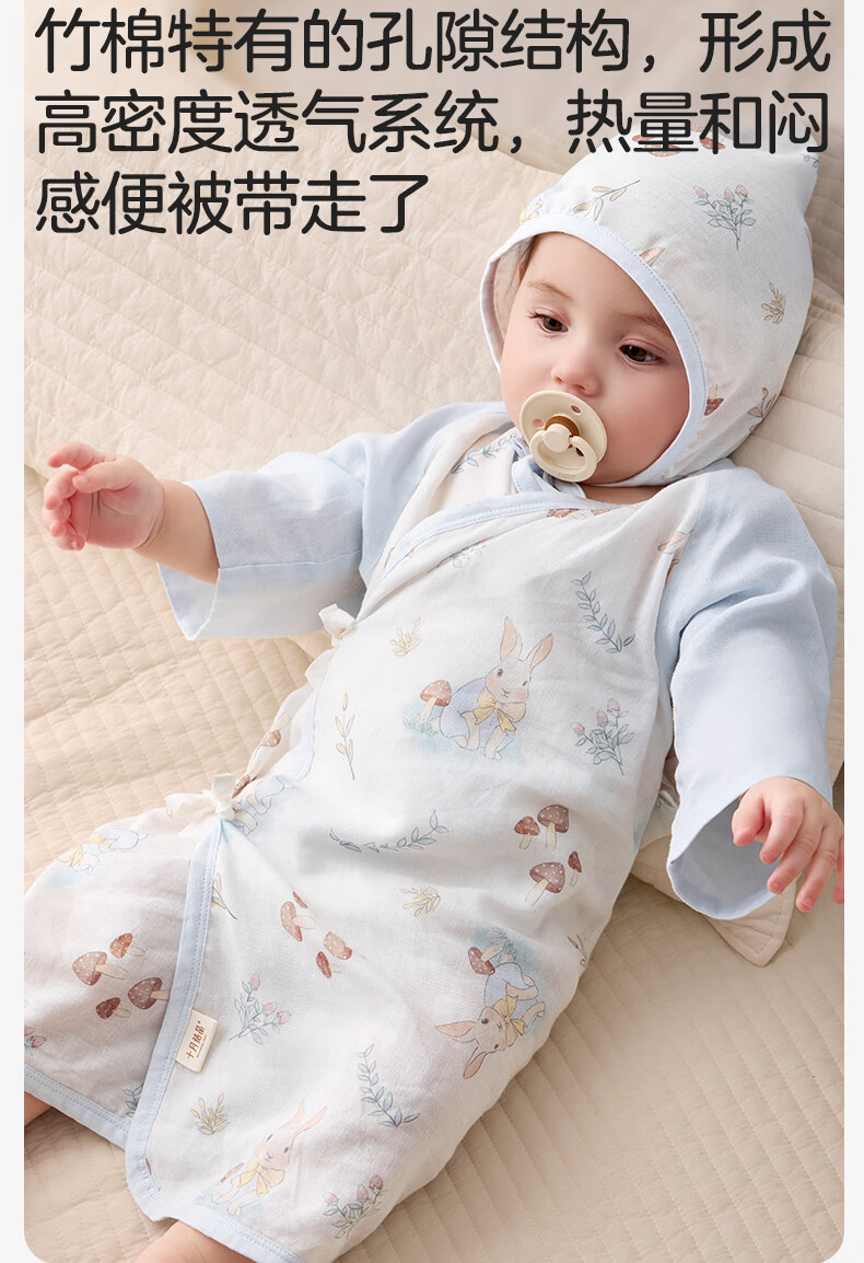 Shiyuejiejing Baby Summer Thin Gauze And Robe Clothing, Unisex Romper for Newborns And Infants 13