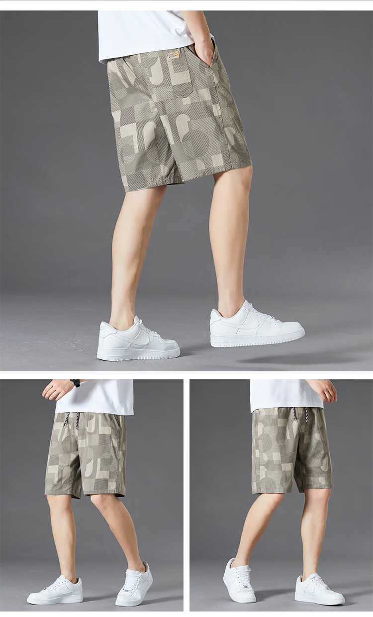 TUCANO Men's Shorts, Summer Pure Cotton Thin Camouflage Loose Five-Point Pants, Men's Outdoor Wear, Large Shorts, Mid-Length Pants, Men's Trousers 9