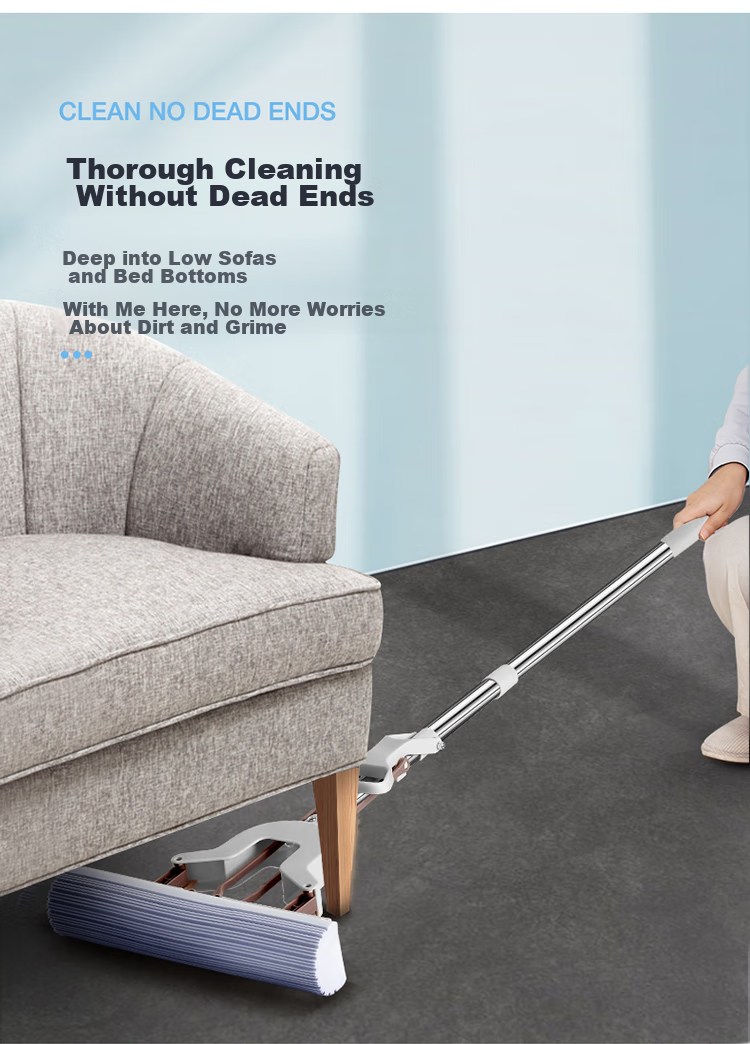 BEKAHIQ Double-Row Roller Mop, 27cm, 1 Head, Household All-In No-Hand Washing, 2026 Lazy Mop, Sponge Absorbent 6