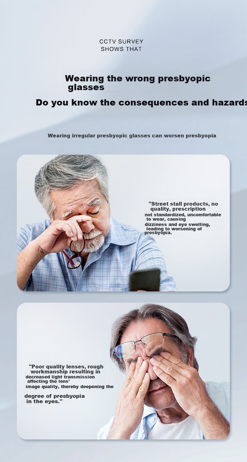 FENCHI Pure Titanium Ultra-Light Reading Glasses for Men And Seniors, High-Definition Anti-Blue Light Bifocal Smart Zoom Presbyopic Glasses for Dad 3