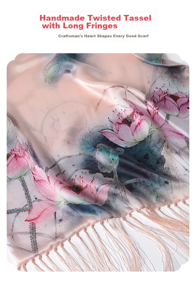 Hangsifu Silk Mulberry Silk Suzhou Embroidery Scarf, Flower Pattern Gift Box, Shawl, Outer Wear, Birthday Gift for Mom, High-End Mid-Autumn Festival Present 29