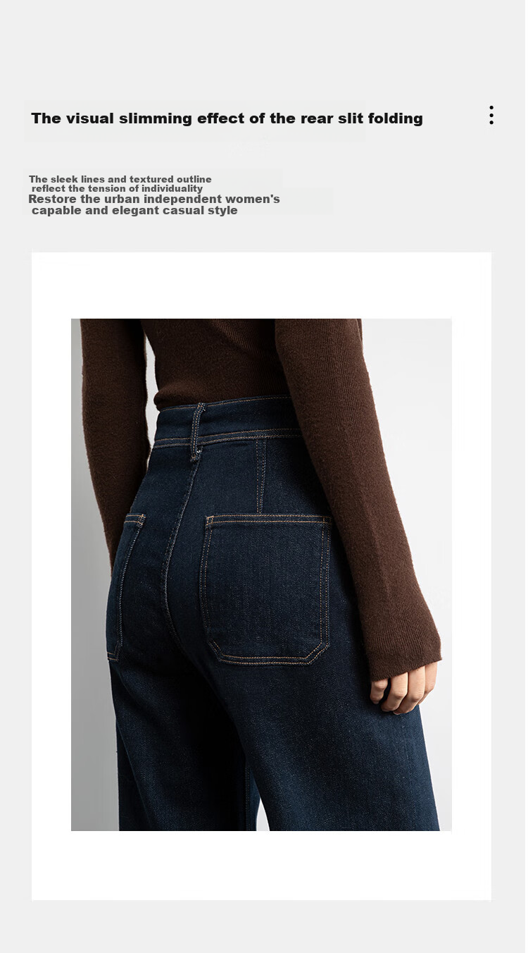 Dme Autumn And Winter New Style High-Waisted Slimming Straight-Leg Cropped Jeans for Women, Khaki Blue, Size 26 2