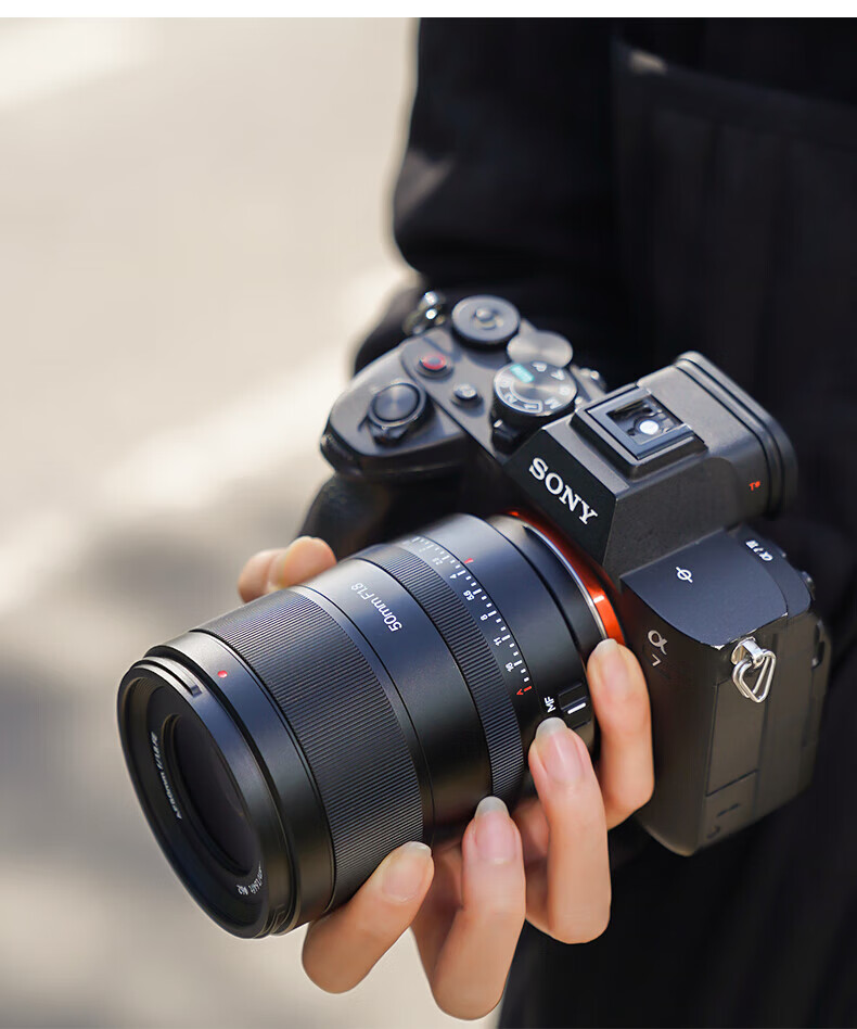 Qigongjiang Sony Prime Lens, E-Mount, Black, AF50mmF1.8 (Auto Focus), Full-Frame Auto Focus Lens, Suitable for A7m4 ZV-E10 II, A7c2 8