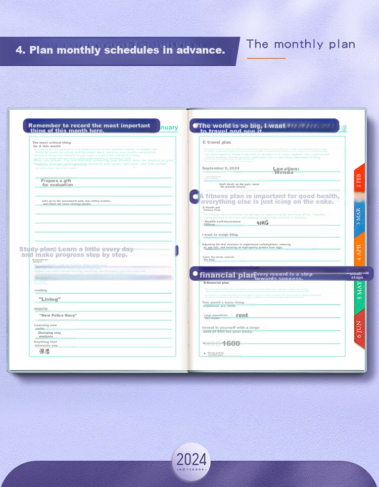 Ujia 202 Daily Planner, Work Schedule Efficiency Manual, Skin-Friendly Business Notebook, Time Management And Goal Planning, Office Journal, Customizable, Gray-Blue 7 10