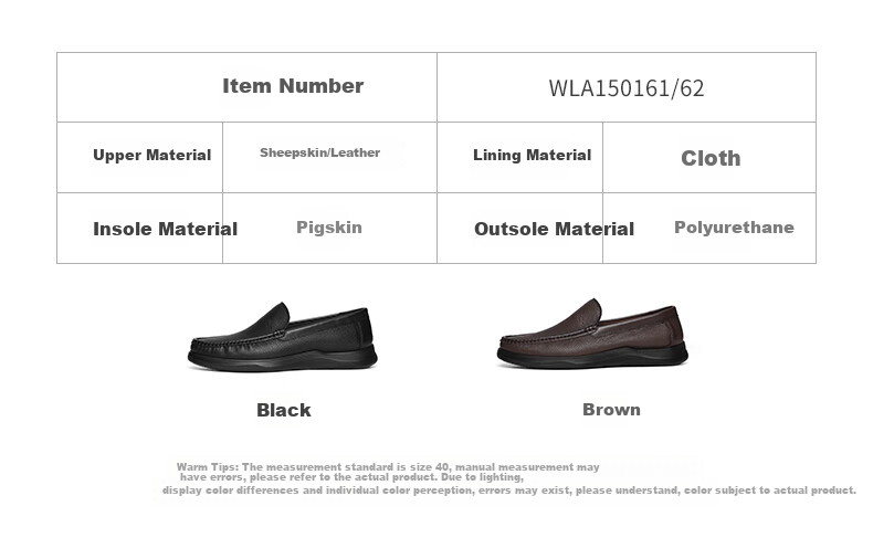RED DRAGONFLY Casual Leather Shoes, Spring Men's Shoes, Sheepskin Slip-On, Middle-Aged Soft-Soled Dad Shoes WLA15016, Black, Size 41 1