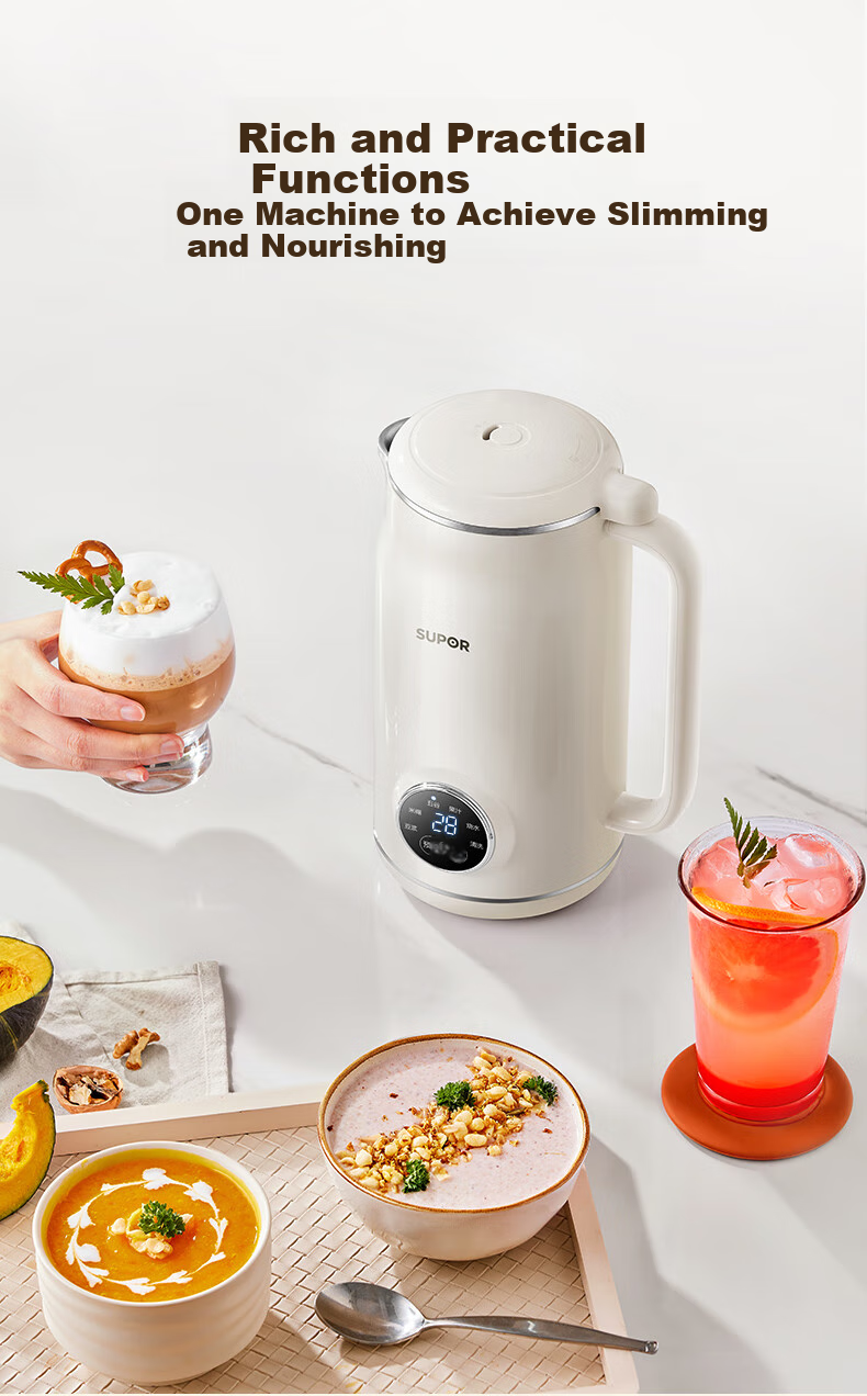 SUPOR Soy Milk Maker, 0.6L Small Household Machine for 1-3 People, Filterless Food Processor with Timer, Multifunctional One-Touch Cleaning Juicer DJ06B-P102 8