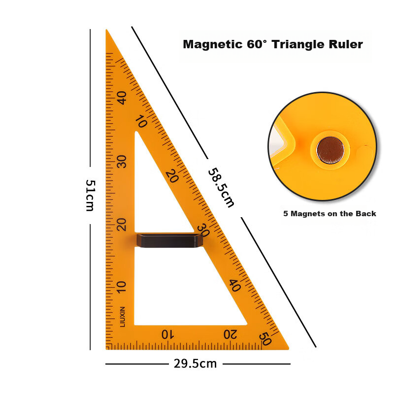 Liuxin Triangle Ruler Protractor Teaching Aid, Magnetic Math Tool for Elementary And Middle School Students, Stationery And Learning Supplies, Back-To Season And Teacher's Day Gift, Educational Kit Set for Gifting 5