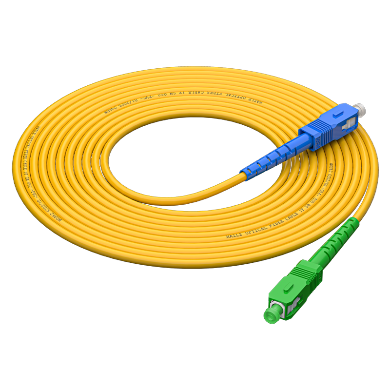 HAILE Single-Mode Fiber Optic Patch Cable SC/UPC-SC/APC 9/125 CATV Grade Single-Core Pigtail Fiber Optic Cable 1 Meter HJ-1SC