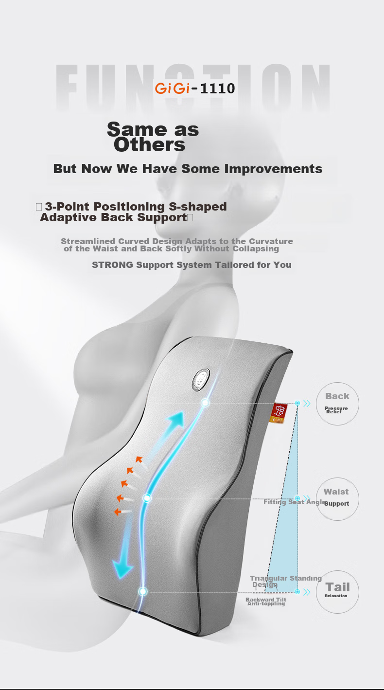 GiGi Car Headrest And Lumbar Support Set with Memory Foam Lumbar Cushion, Neck Pillow for Car Use, Cervical Pillow, Neck Protector, Coffee Color 4