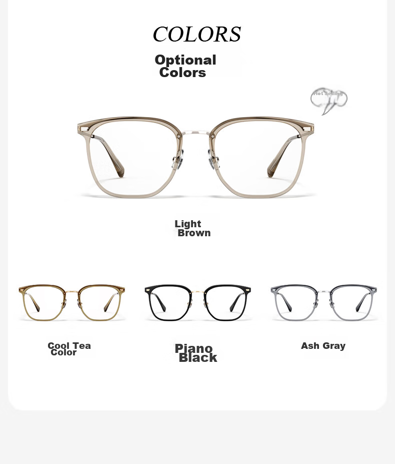 PARZIN Anti-Blue Light Radiation Glasses Frame, Fan Chengcheng Style Unisex Plain Glasses, Blue Light Blocking Protective Eyewear Gift 15838 5