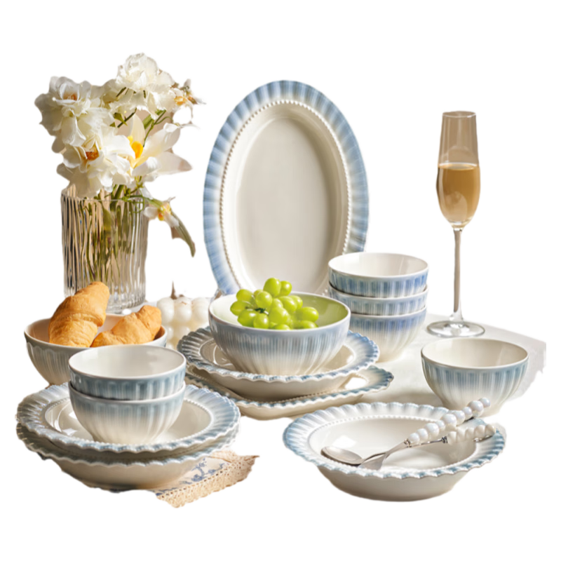 Mose High-Quality Bowl And Plate Set, Korean-Style Elegant Ceramic Tableware for Home Use, Housewarming Gift Box, 36-Piece Dinnerware Set