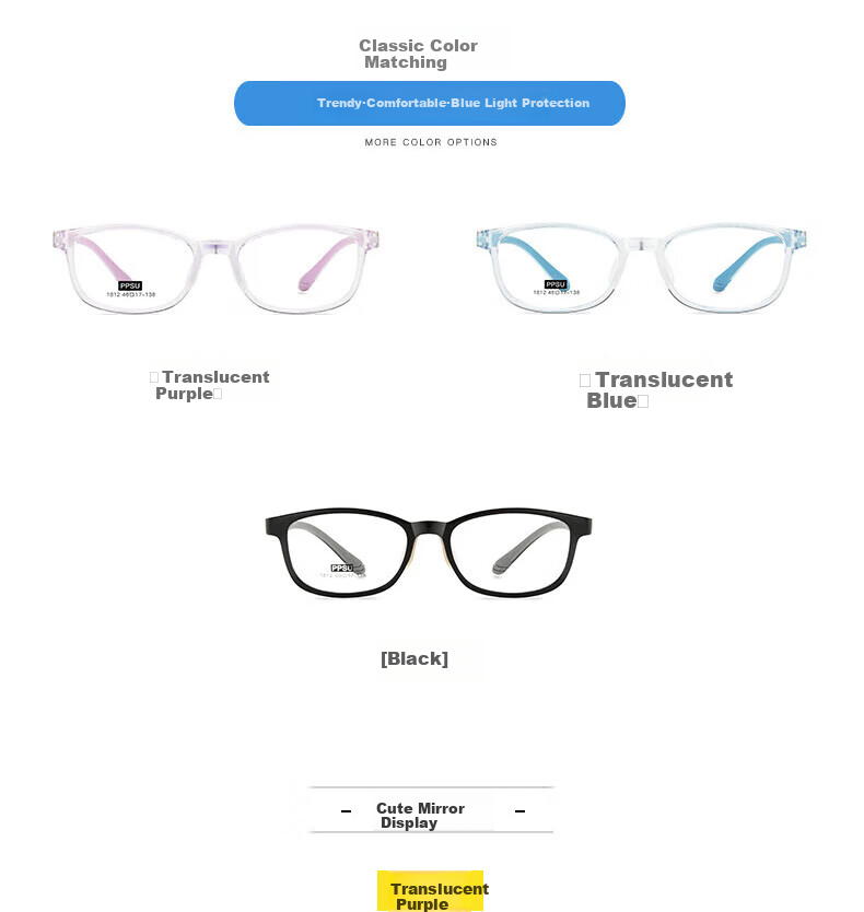 CHASM Children's Online Classes Myopia Glasses for Boys, Ultra-Light Computer And Phone-Specific Anti-Blue Light Glasses, Can Be Fitted with Astigmatism And Multifocal Lenses 7