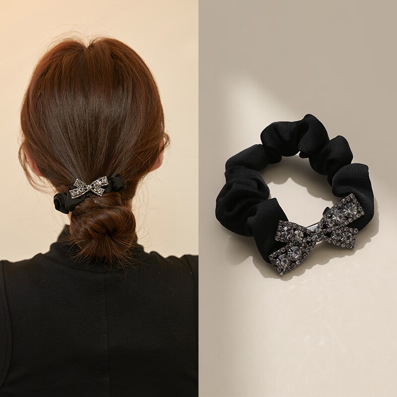 CHIMERA Hair Tie, Crystal Bow, High Elasticity Ponytail Holder, Hair Accessory, Birthday Gift for Wome