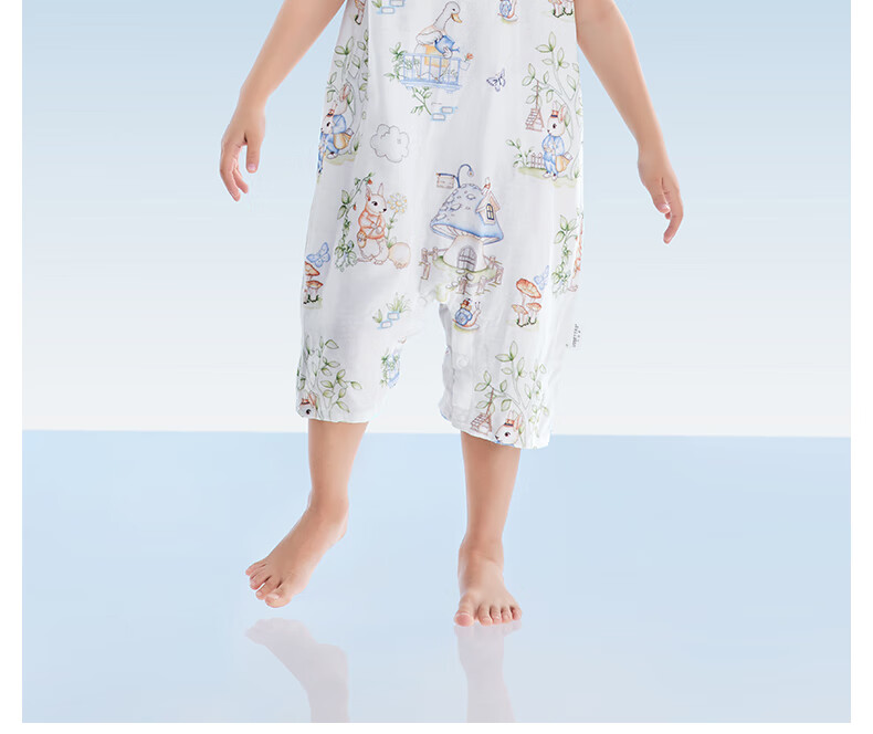 Betis Mint Baby Pajamas Summer Thin Breathable Cool New Homewear Unisex Infant Romper 18