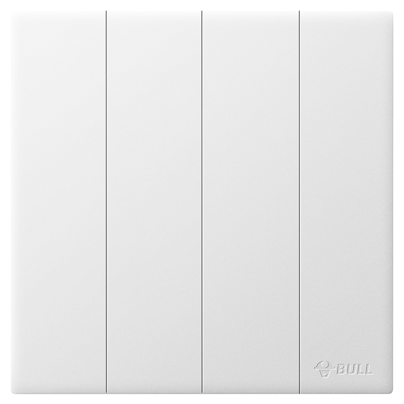 BULL G60 Series Four-Gang Single-Control Switch Ultra-Thin Large Panel Switch G60K411 Frost White