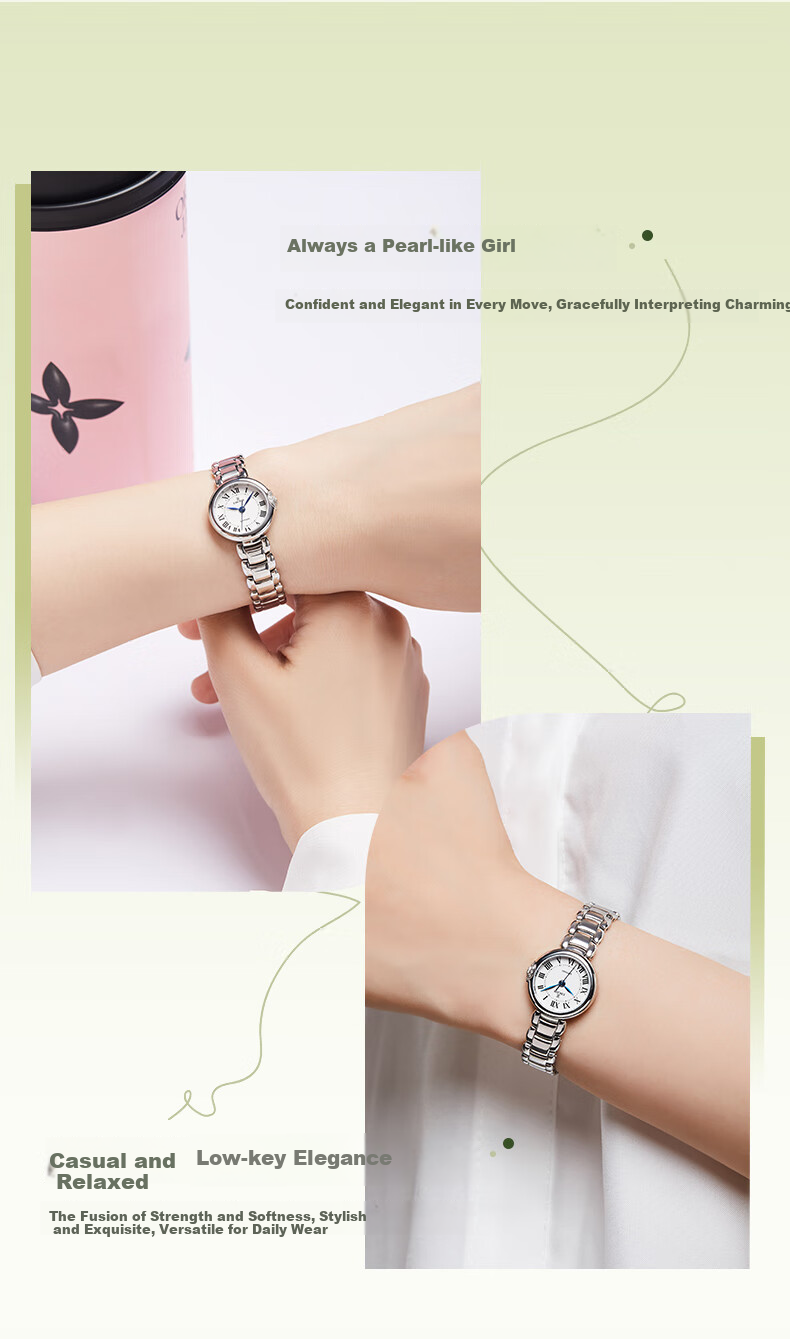 EBOHR Women's Watch, Kana Series, Gift for Girlfriend, Small Round Watch, Ladies Quartz Wristwatch, Birthday And Mid-Autumn Festival Gift, 51801426 10