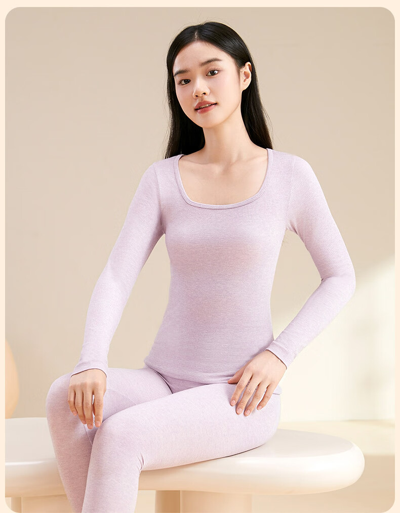 FENTENGCARE Women's Thermal Underwear, Antibacterial, Slimming, Butt-Lifting, Tummy Control, Square Neckline Base Layer Autumn Top And Pants, Gift for Wome 16
